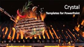  Presentation with meat beef - Audience pleasing presentation theme consisting of black flies - beef milled meat on hamburger backdrop and a wine colored foreground