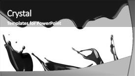  Presentation with fluid dynamics - Beautiful PPT theme featuring black fluid on white background backdrop and a dark gray colored foreground