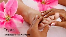  Presentation with foot massage - Presentation theme consisting of getting a getting relaxing massage background and a red colored foreground