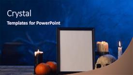  Presentation with halloween frame - Slide set consisting of black-frame-with-copy-space and a navy blue colored foreground