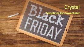  Presentation with friday - Cool new presentation theme with black friday advert against chalkboard on desk backdrop and a tawny brown colored foreground