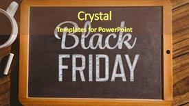  Presentation with friday - Presentation featuring black friday advert against chalkboard on desk background and a tawny brown colored foreground