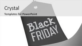  Presentation with black paper - Theme with black friday advert against crumpled paper tag background and a light gray colored foreground