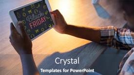 Presentation with friday - Beautiful presentation theme featuring black friday advert against male executive using digital tablet at workplace backdrop and a ocean colored foreground