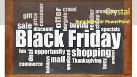  Presentation with friday - Slides featuring black friday shopping word cloud background and a tawny brown colored foreground