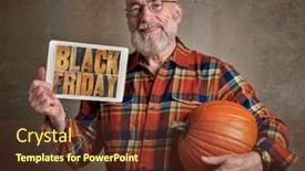  Presentation with black and gold holiday - Theme with black-friday-sign-smiling background and a  colored foreground