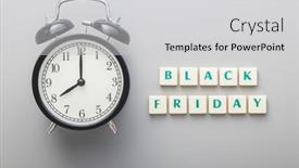  Presentation with friday - PPT layouts having black-friday-text-and-alarm background and a light gray colored foreground