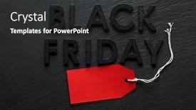  Presentation with friday - Presentation theme featuring black friday text with red sale tag on slate background background and a dark gray colored foreground