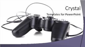  Presentation with controller - Slide set enhanced with black game controller isolated background and a white colored foreground