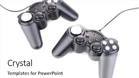  Presentation with controller - Presentation consisting of black game controllers isolated background and a white colored foreground