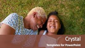  Presentation with black girl - Audience pleasing PPT layouts consisting of black girl and grandmother lying backdrop and a tawny brown colored foreground