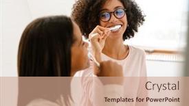  Presentation with black girl - Presentation design enhanced with black-girl-and-her-mother background and a coral colored foreground