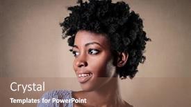  Presentation with black girl - Colorful slides enhanced with black girl looking away backdrop and a violet colored foreground