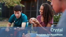  Presentation with black girl sexy fashionable mulatto - Presentation theme featuring black girl making s more background and a ocean colored foreground