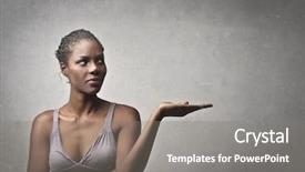  Presentation with black girl - Theme consisting of black girl mimicking to hold something background and a gray colored foreground