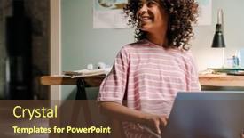  Presentation with black girl sexy fashionable mulatto - PPT theme with black-girl-using-laptop background and a tawny brown colored foreground