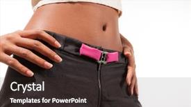  Presentation with pink silk - Cool new slide deck with black girl wearing silk trousers with pink buckle body part backdrop and a wine colored foreground
