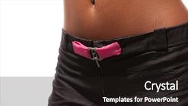  Presentation with trousers - Amazing slide set having black girl wearing silk trousers with pink buckle body part backdrop and a wine colored foreground