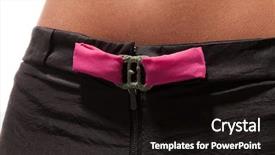  Presentation with pink silk - Beautiful slide set featuring black girl wearing silk trousers with pink buckle body part backdrop and a black colored foreground