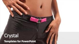  Presentation with pink silk - Presentation theme featuring black girl wearing silk trousers with pink buckle body part background and a tawny brown colored foreground