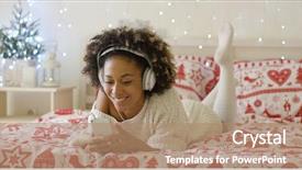  Presentation with sensuality woman black angel relaxing - Colorful slides enhanced with black girlp phone - attractive young woman relaxing backdrop and a coral colored foreground