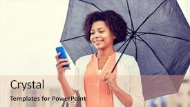  Presentation with bad weather - Cool new slides with black girlp phone - business bad weather and people backdrop and a coral colored foreground