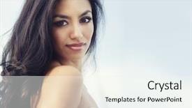  Presentation with latina - Slide set having latina - beautiful young woman with long background and a white colored foreground
