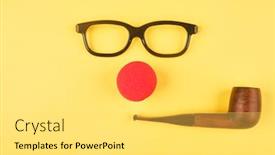  Presentation with nose - Slide deck enhanced with black-glasses-and-clown-nose background and a light gray colored foreground