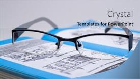  Presentation with book-glasses - PPT theme with black glasses on a book background and a light gray colored foreground