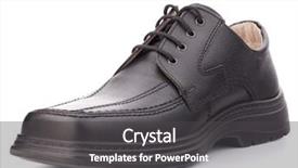  Presentation with black man - Cool new PPT theme with black glossy man s shoes backdrop and a dark gray colored foreground