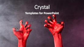  Presentation with spooky - Colorful presentation theme enhanced with black glossy nails halloween theme backdrop and a dark gray colored foreground