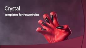  Presentation with black hand - PPT layouts featuring black glossy nails halloween theme background and a tawny brown colored foreground