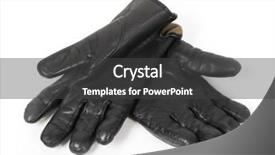  Presentation with black and white religious - Presentation design enhanced with black gloves isolated on white background and a  colored foreground