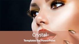  Presentation with beautiful skin - PPT layouts consisting of black gold - beautiful face makeup close-up perfect background and a coral colored foreground