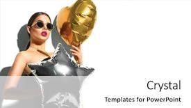  Presentation with fashion accessories - Presentation theme featuring black gold - beautiful fashion model girl background and a white colored foreground