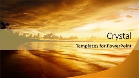  Presentation with caribbean - PPT layouts featuring black gold - sunrise on caribbean beach background and a yellow colored foreground
