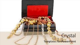  Presentation with gold black - Beautiful PPT theme featuring black gold jewels - box with jewelry isolated backdrop and a soft green colored foreground