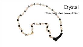  Presentation with nice aestethic - Audience pleasing PPT theme consisting of black gold pearls - nice necklace isolated on white backdrop and a  colored foreground