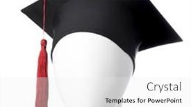  Presentation with graduation white cap - Slide set featuring black-graduation-cap-with-red background and a white colored foreground