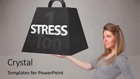  Presentation with power of one - Cool new slide deck with black gram - attractive young woman holding one backdrop and a  colored foreground