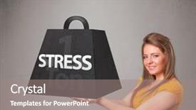  Presentation with one swot - PPT theme enhanced with black gram - attractive young woman holding one background and a gray colored foreground