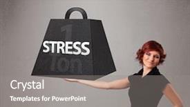  Presentation with weight - Cool new presentation design with black gram - attractive young woman holding one backdrop and a gray colored foreground