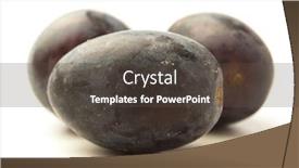  Presentation with black - Amazing theme having black grapes isolated on a white background backdrop and a dark gray colored foreground