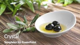  Presentation with olive green - PPT theme enhanced with black green - bowl with olive oil background and a violet colored foreground