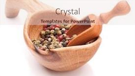  Presentation with pink green - Presentation design consisting of black green and pink pepper peppercorn mix in wooden spoon isolated on white background cutout background and a lemonade colored foreground