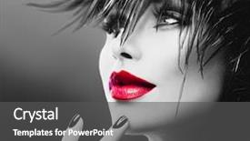  Presentation with black art - Audience pleasing presentation theme consisting of black hair and nails red backdrop and a dark gray colored foreground