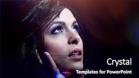  Presentation with black woman - Slides with black-haired woman with peacock background and a black colored foreground