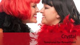  Presentation with black women - Cool new presentation theme with black haired women with feather backdrop and a  colored foreground