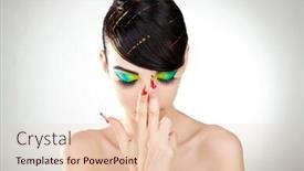  Presentation with black woman - Audience pleasing presentation theme consisting of black-haired-young-woman backdrop and a lemonade colored foreground