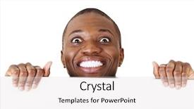  Presentation with successful communication - Theme with black hand - happy successful businessman holding background and a light gray colored foreground